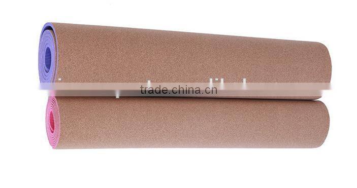 New design hot selling CORK TPE yoga mat customized