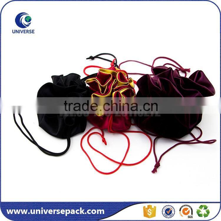 black wholesale velvet pouch with silk-screen printing