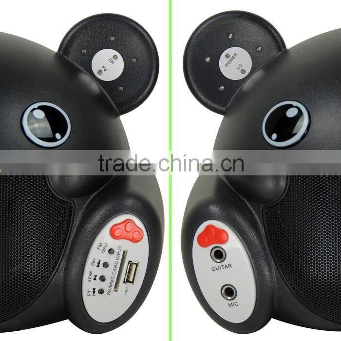 willico hot sale!!! mini bear plastic portable bluetooth speaker with fm usb light