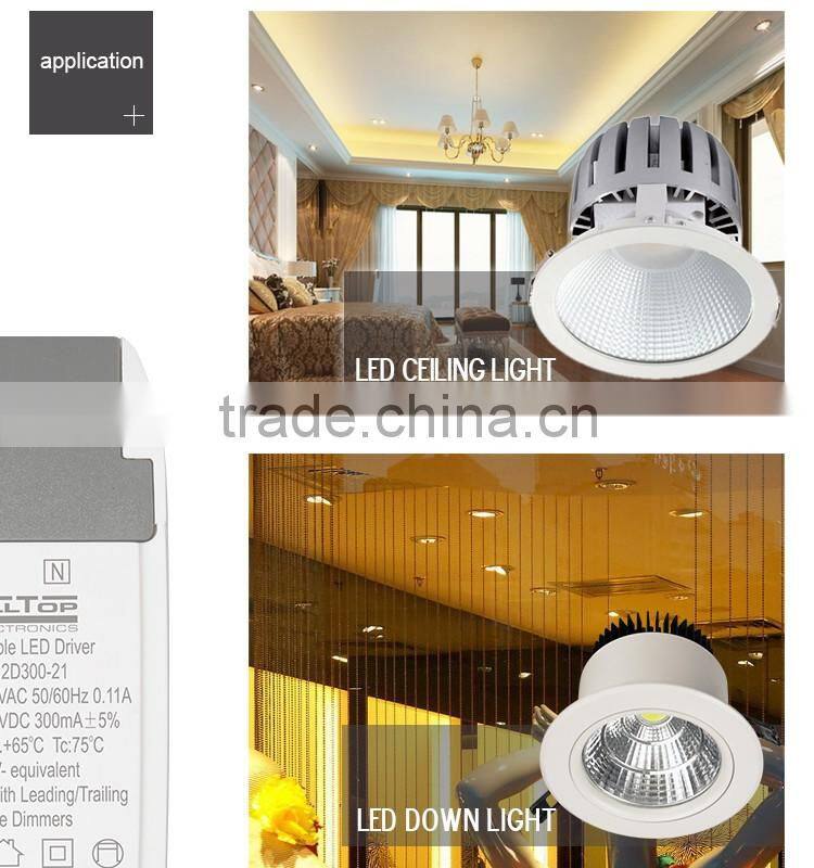 12w 300ma triac dimmable constant current led driver