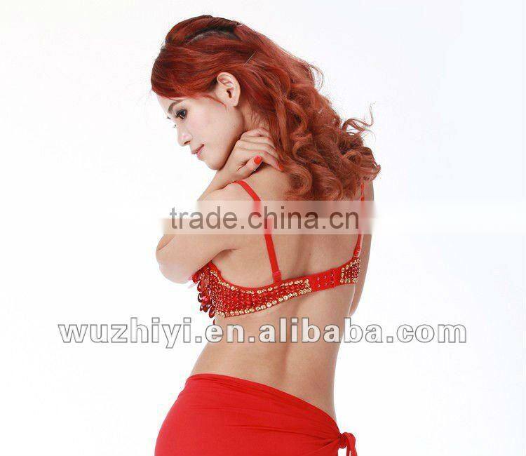 Cheap wholesale new hot fashion shiny elegant bellydance clothing,sexy sequin grade beaded belly dance bra (QC8004)