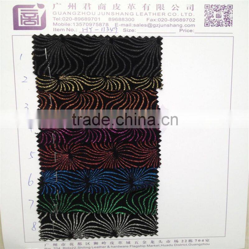 flock glitter vinyl velvet fabric for shoe,cusion and sofa