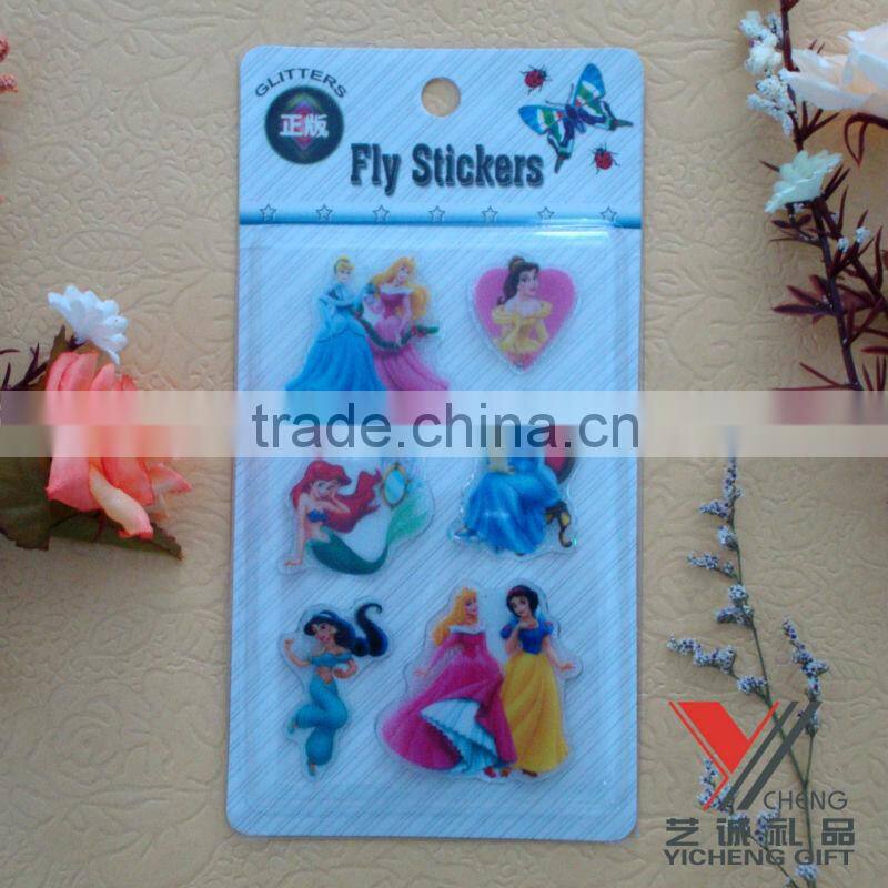 fashion snow white 3D decorative laser sticker promotion gift good for kids