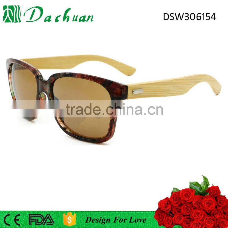 High quality natural bamboo sunglasses mens UV400 ce