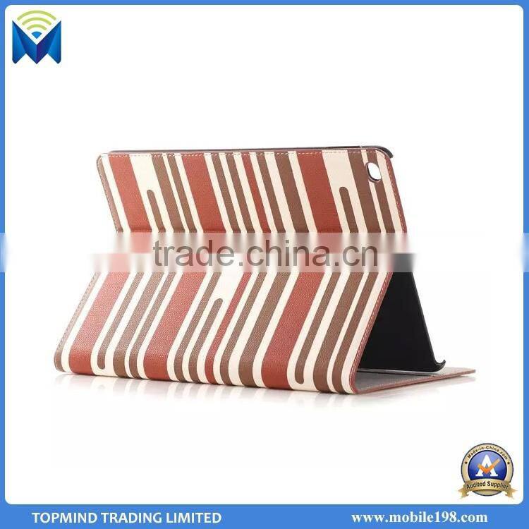 Stripe Pattern Leather Flip Case Cover with Back Cover for iPad Pro