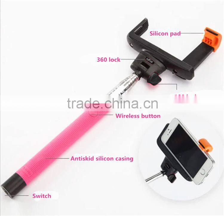 Handheld selfie stick with bluetooth remote shutter and monopod, wireless monopod selfie stick