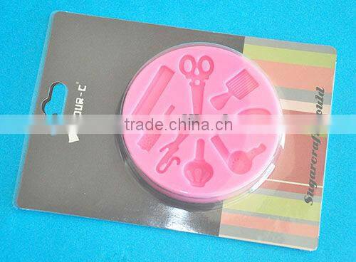 Hairdressing cake pop mould,silicone 3D cake decoration mould,sugar art maker