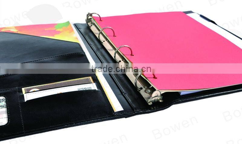 4 ring binder folder with notepad holder and card sleeve
