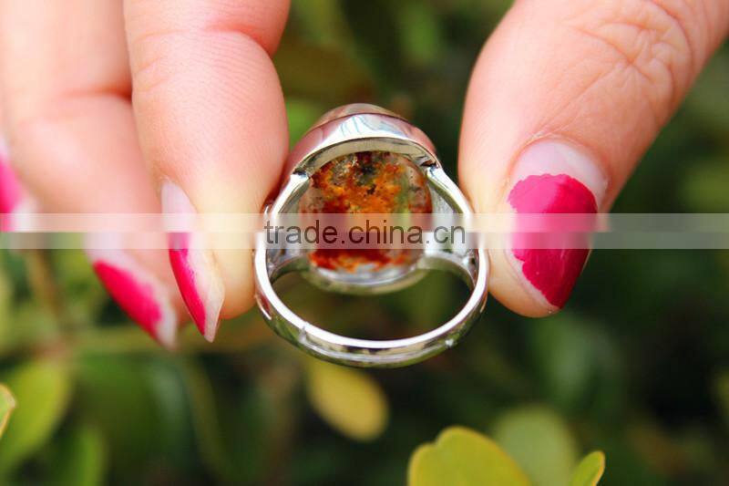 Wholesale Unique Special Rock Quartz Crystal Sterling Silver S925 Finger Ring