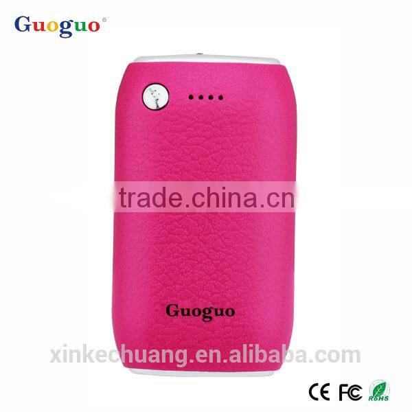 Guoguo High Quality Fast Charging colorful LED torch portable 4000mAh power bank for iphone,samsung