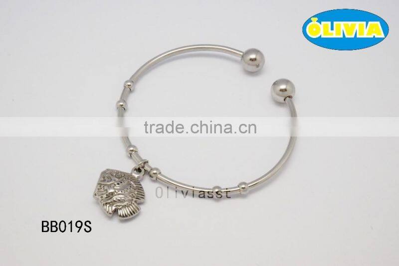 Olivia Jewelry Womens Gold design Cuff Bangle Stainless Steel Cuff Bangle Bracelet with Fish Pendant