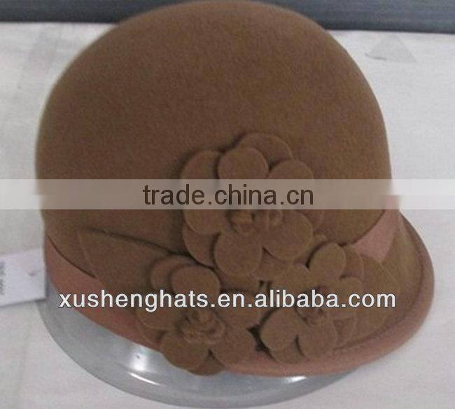 wool felt riding hat/formal hat with flower