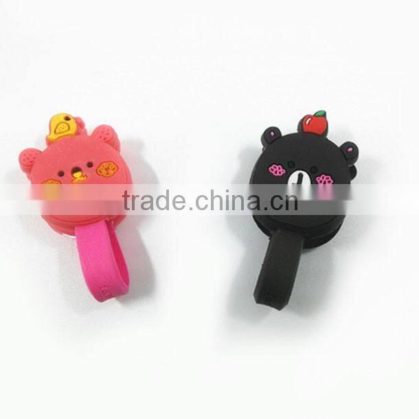 Factory silicone earphone cable winder wholesale rubber cable holder Coil