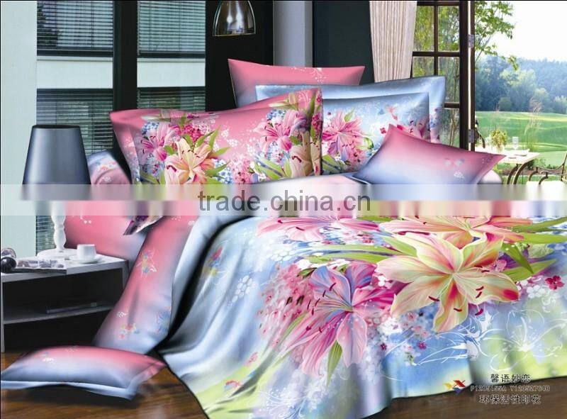 factory directly !! 100% polyester bedding sets 3d wholesale for printing flowers & plant