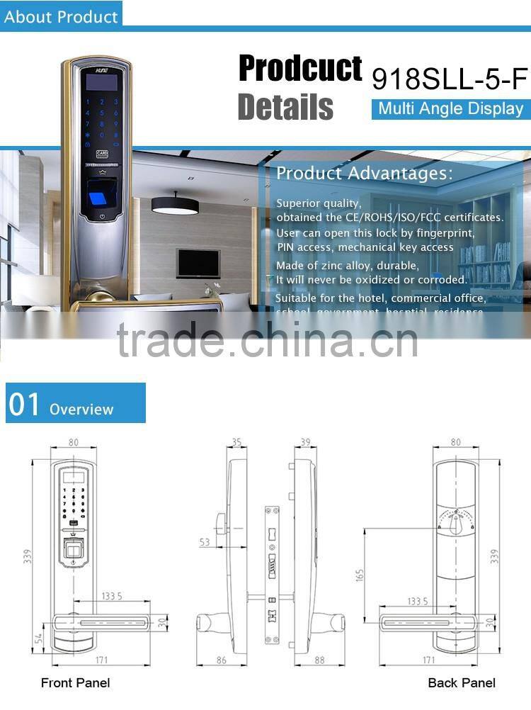 Ce approved biometric fingerprint door lock with access control system