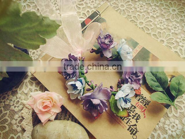 Handmade Paper Bridal Hair Accessory Flower Garland Artificial Hand Decoration and Garland for Festival and Wedding