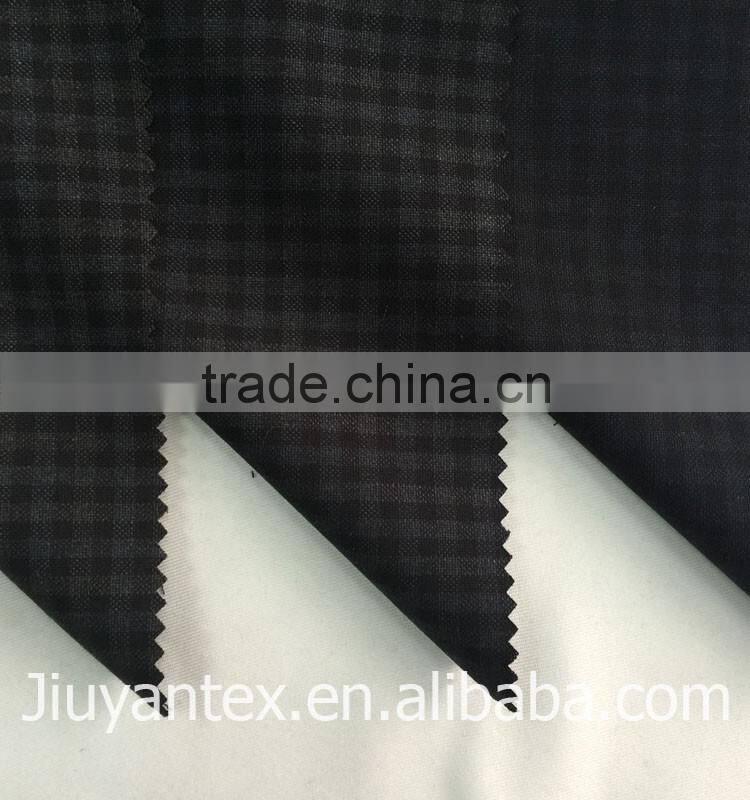 JY-1614 small checks beautiful design colorful printed t/r woven plain weave men's leisure suiting coat cloth fabric
