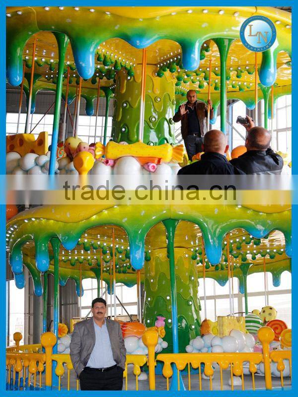 Indoor carousel ride!!! Attractive amusement theme park kids carousel ride honey tree for sale