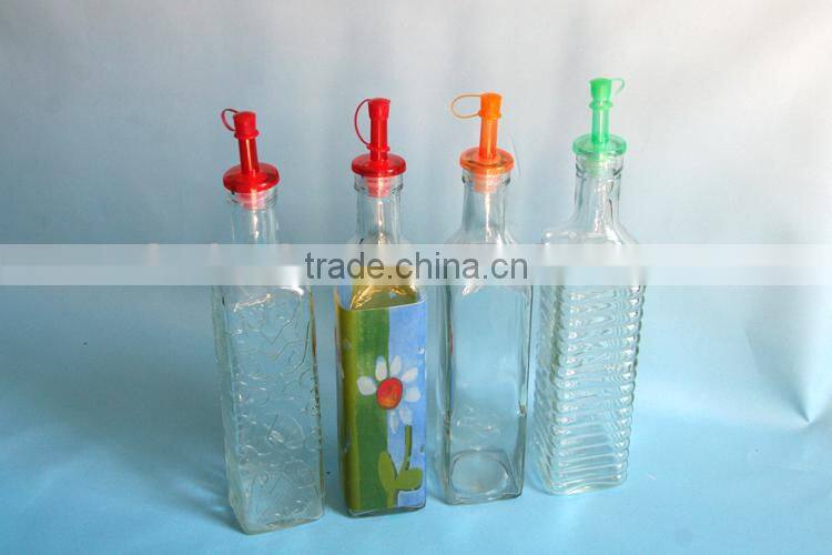 500ml glass food sauce bottles with dispenser cap