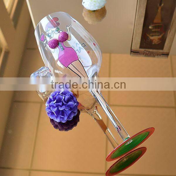 3D Transparent Beautiful Lady Shape Handmade Christmas Goblet Wine Glass