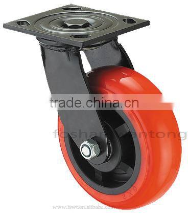 Double Steel Bearings 4 Inch Heavy Duty PU Caster Wheel