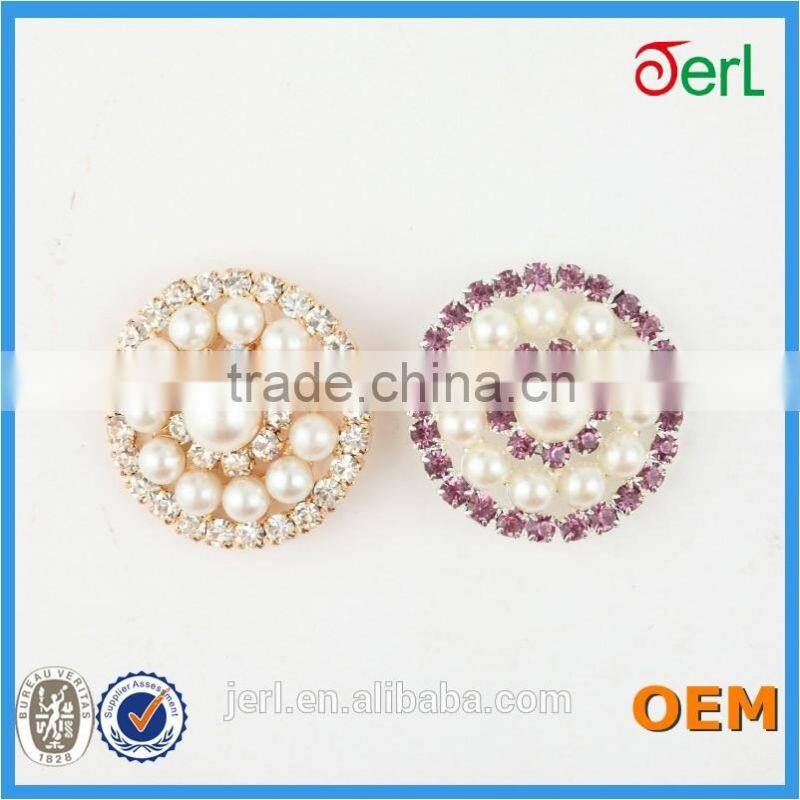 New Crystal Rhinestone Shank Pearl Rhinestone Wedding Button