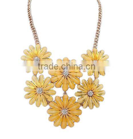 New European Style Flower Choker Collar Vintage Pendant Statement Necklace for Women