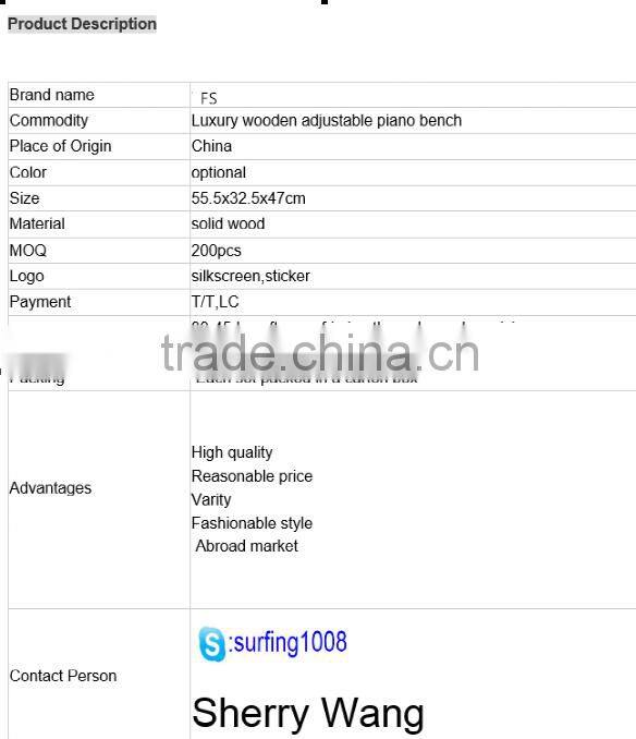 High-grade luxurious piano bench