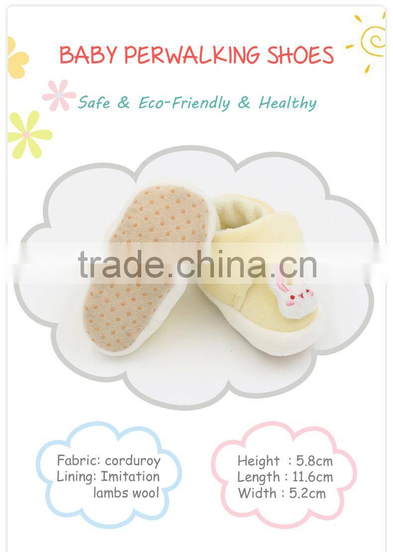 Newborn baby toddler shoes with soft sole yellow rabbit