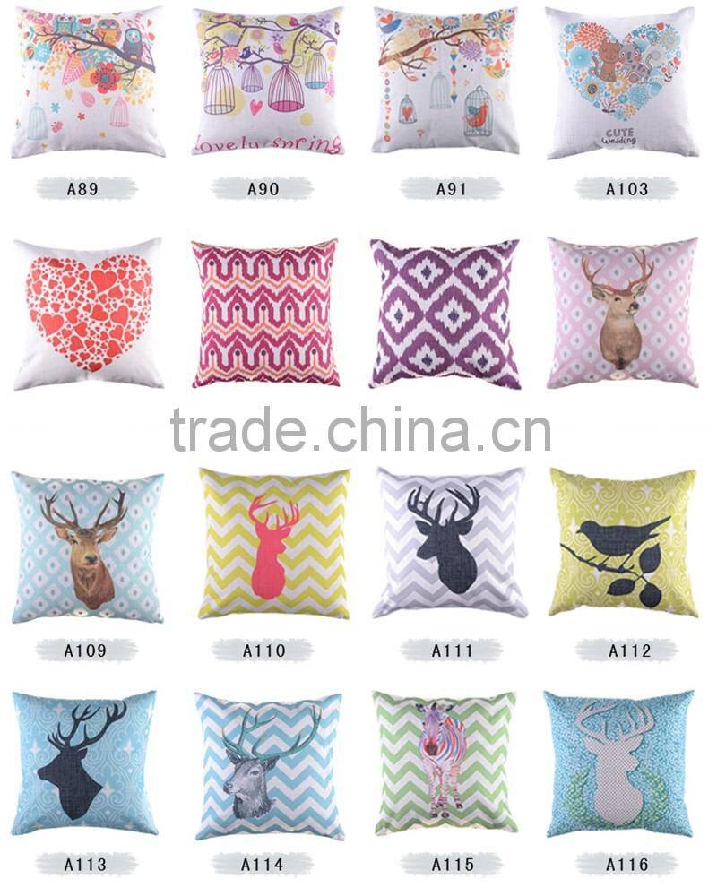 colored flower design polyester cushion covers made in china
