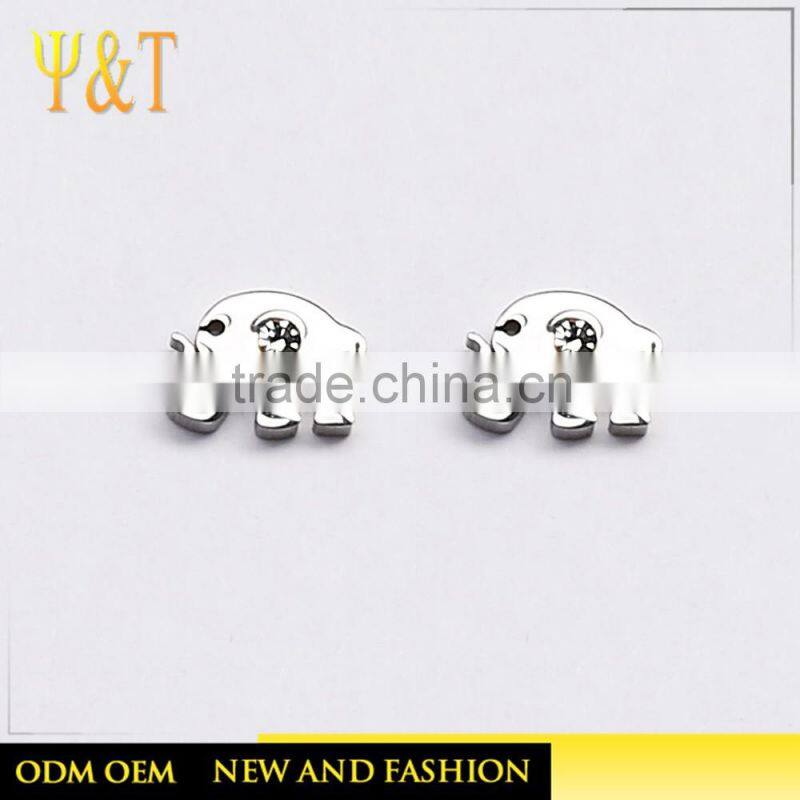 Factory price stainless steel silver plated minnie mouse stud earrings from chinese supplier