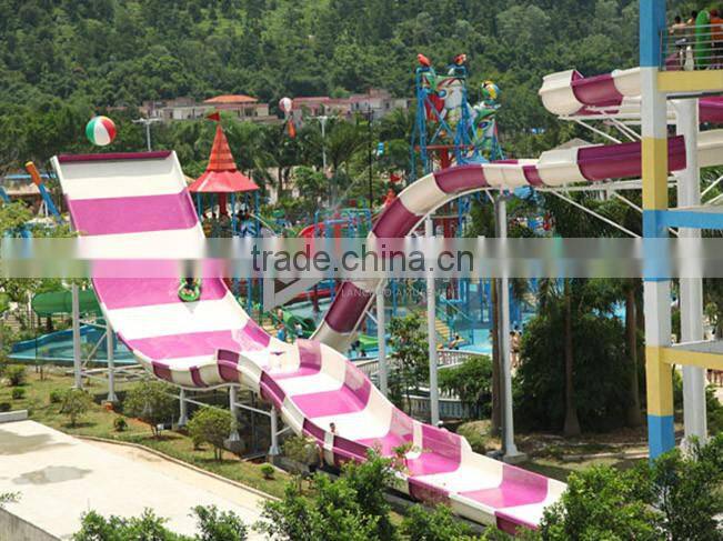 Large fiberglass water park slides kids and adults water playground