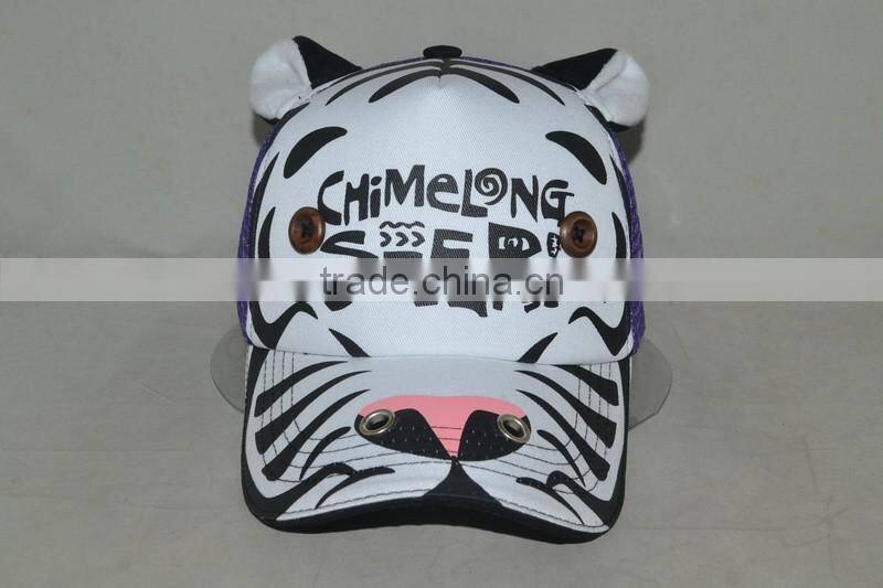 Guangzhou hat factory professional custom 100% cotton cute cartoon hippo shape trucker cap