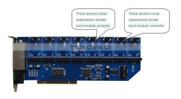 echo cancellation 8 port analog Asterisk PCI card +embedded driver 8 FXO/FXS