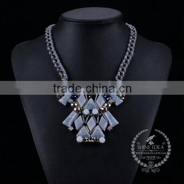high quality vintage acrylic resin chunky statement necklace fashion women pendant necklace 6390050
