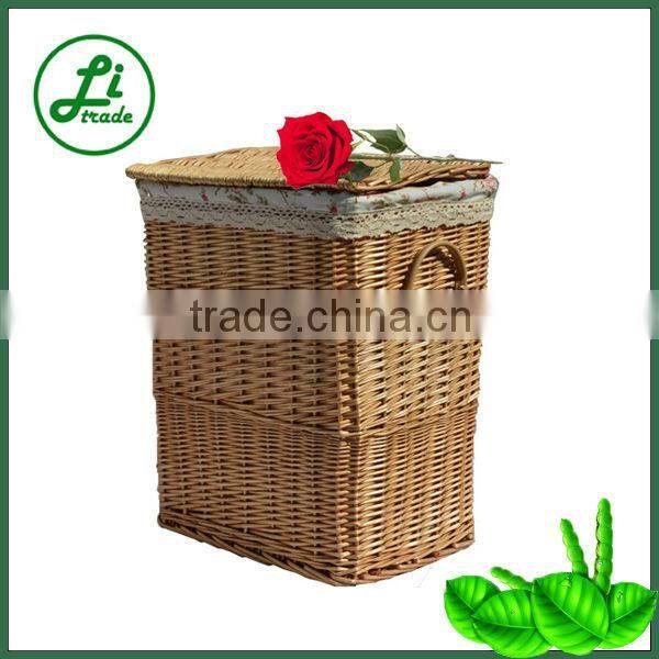 Rectangular white laundry hamper