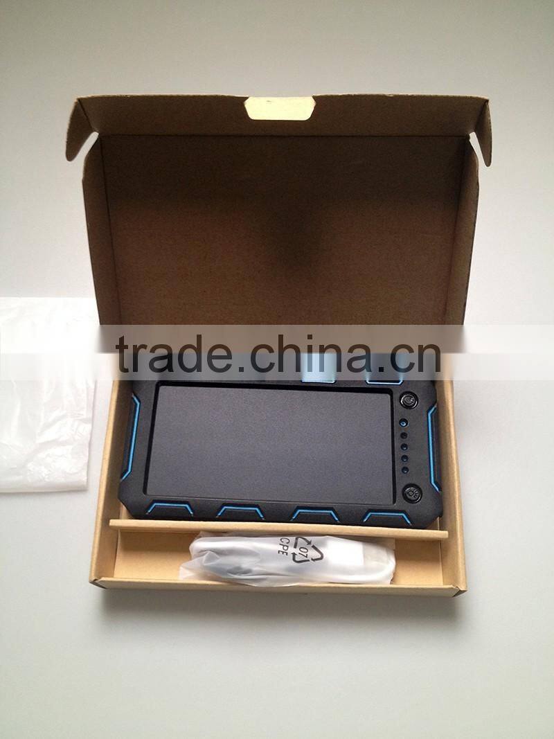 Real capacity 15000mah waterproof solar cell power bank portable charger for iphone xiaomi power bank