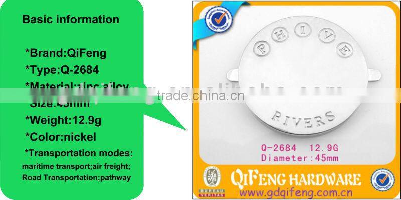 2014 Circular fashion metal zinc alloy logo.metal logo