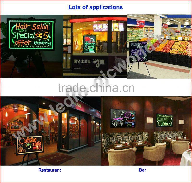 High Quality Sparkle Neon Marker Pen Chalk Board LED Writing Board