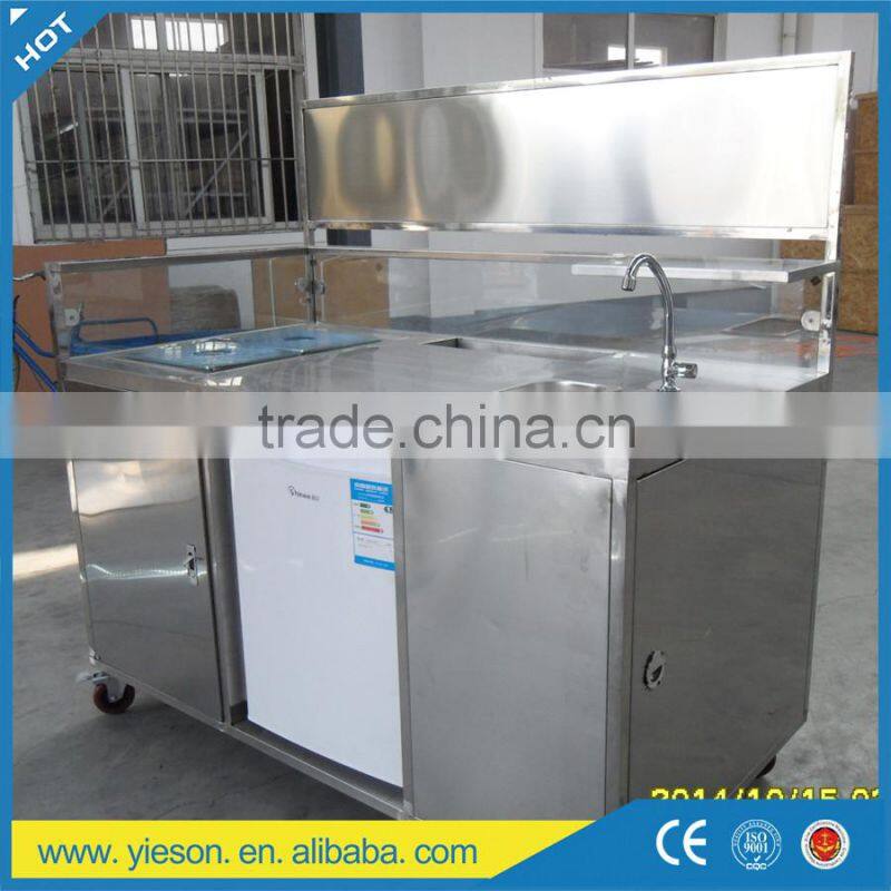 stainless steel hot dog carts mobile hot dog trolley cart for sale