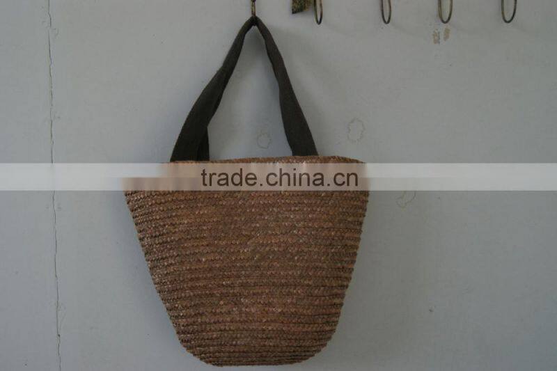 stock wheat straw handbag with Retractable seal