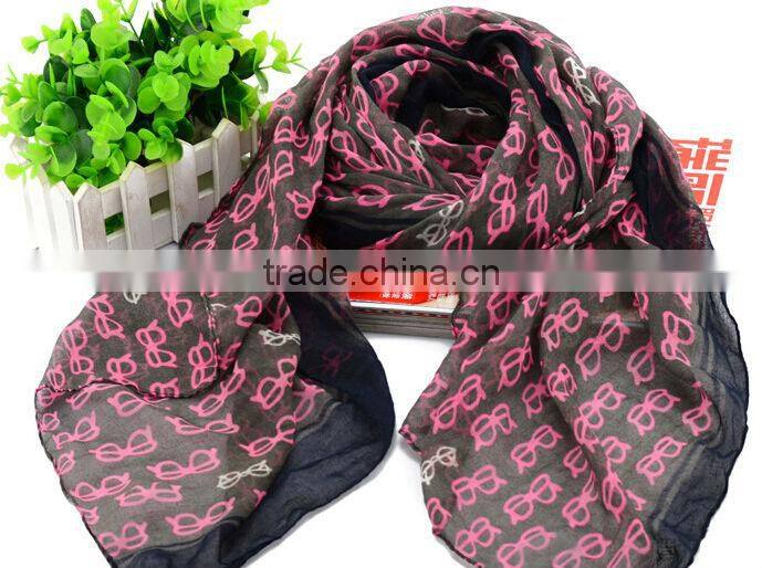 2014 New Spring Fashion Design Women Ladies Extra Long Glasses Print Scarf Shawl Wrap Wholesale