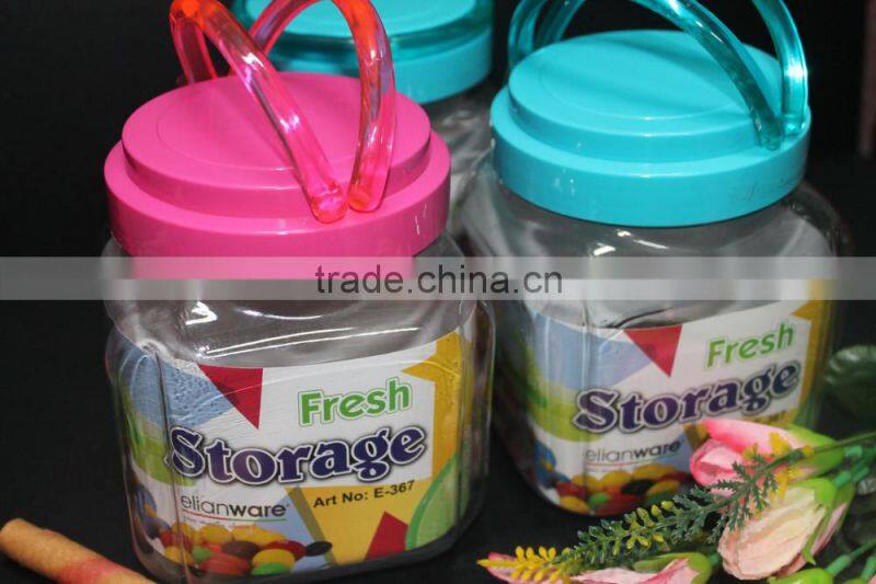 Square Plastic Fresh Food Storage Container 1.2L for pasta, coffee, tea, crackers and candy