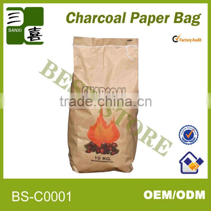 BBQ kraft Charcoal kraft paper bag for 5KG charcoal package