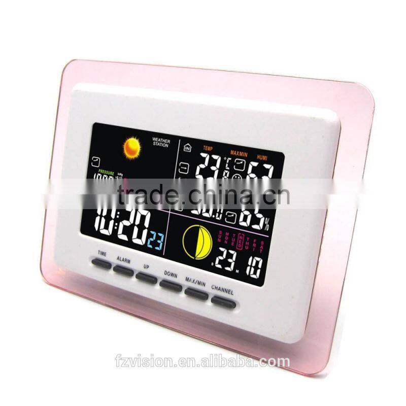 Digital wireless weather station /weather station clock with blue backlight/ automatic weather station