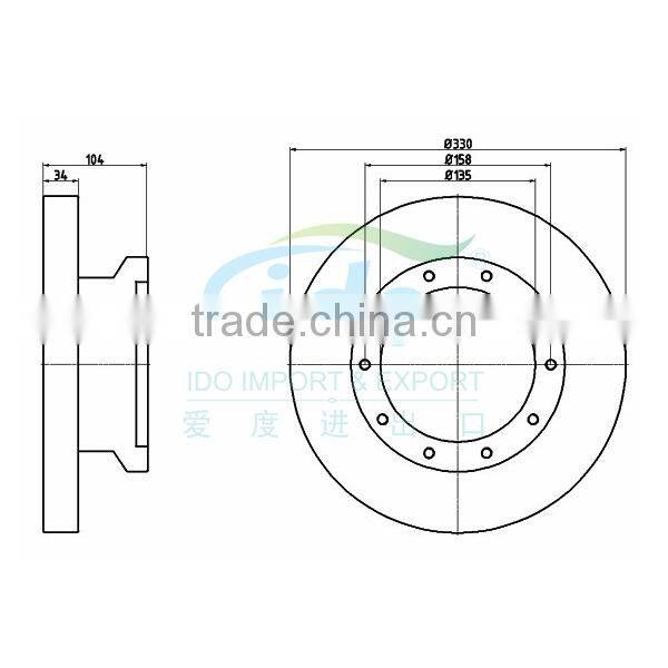 Truck brake disc price for MAN 81508030026