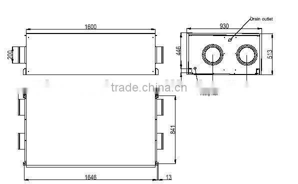 Double way filter by-pass class G4+F7+H10 Three speed fan