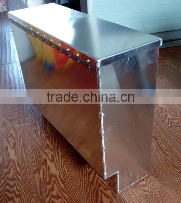 Aluminum Flat Plate Side Mount Tool Box, Silver