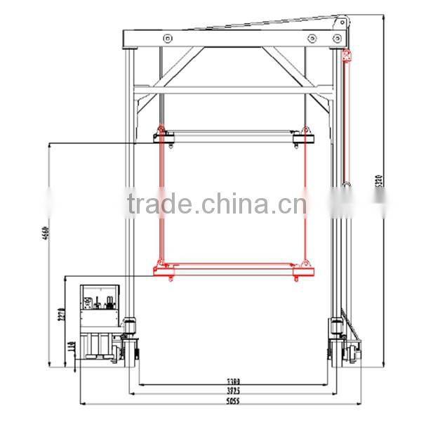 mobile container crane with diesel engine power