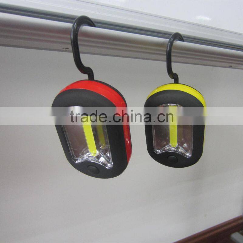 3 LED+COB Magnetic Rubber Print Emergency Work Light With Hanger Hook